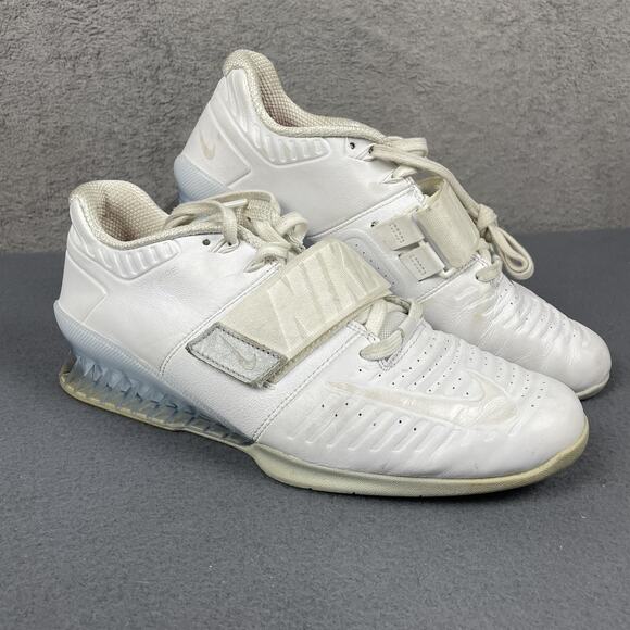 Nike Romaleos 2 Shoes Mens Size 10 White Weightlifting Powerlifting Strap Gym - Picture 1 of 15